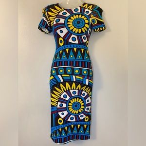 Capella Apparel Tribal Pattern Bodycon Dress